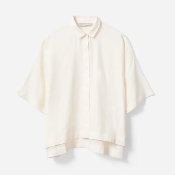 Everlane Tops - Everlane The Drapey Square Shirt, Bone Sz S